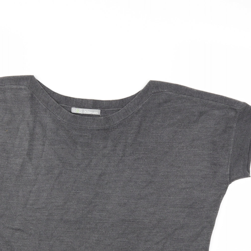 Marks and Spencer Womens Grey  Knit Pullover Jumper Size 10