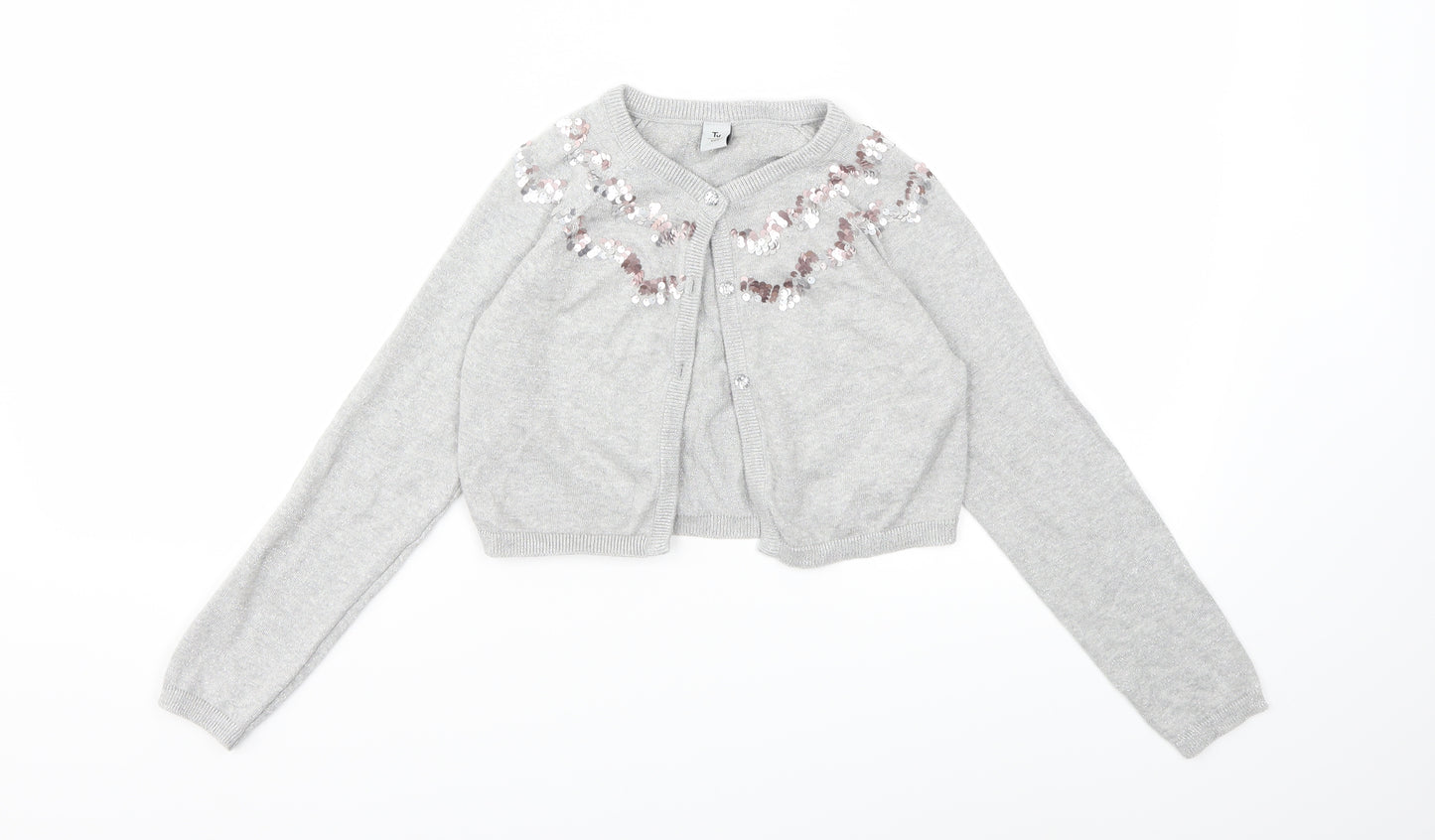 TU Girls Grey   Cardigan Jumper Size 8 Years