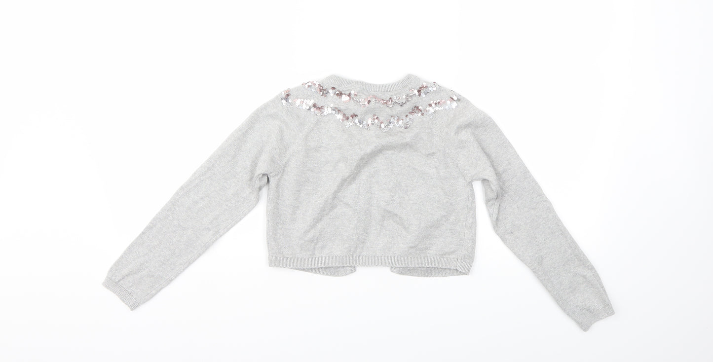 TU Girls Grey   Cardigan Jumper Size 8 Years