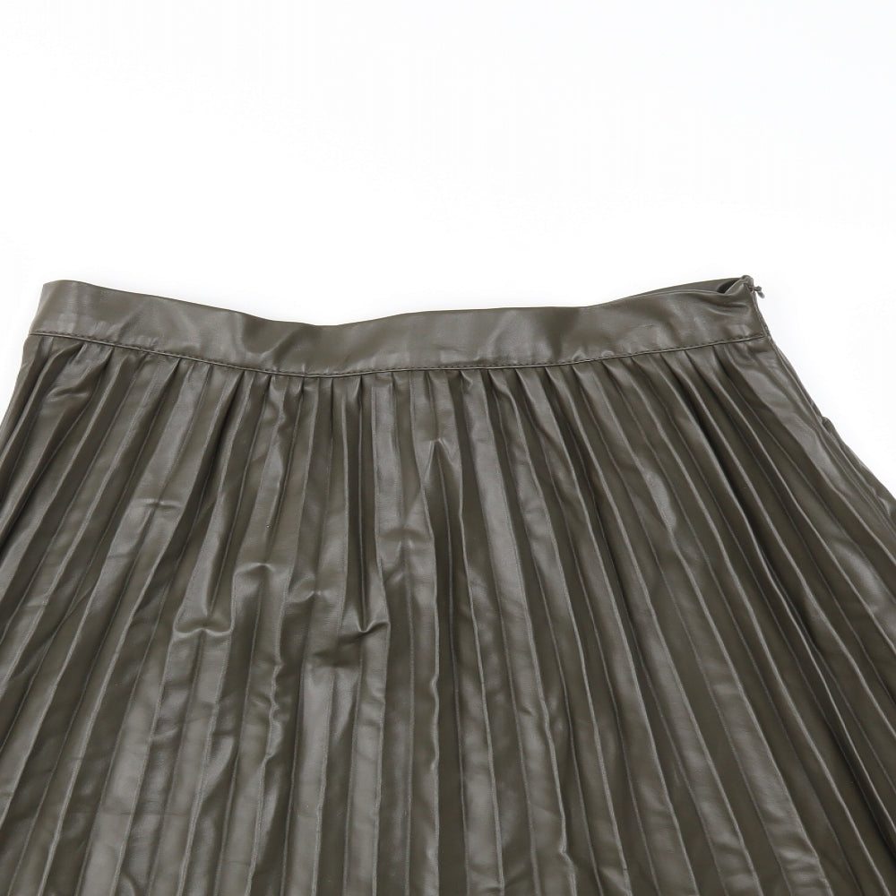 Primark Womens Green   Pleated Skirt Size 14