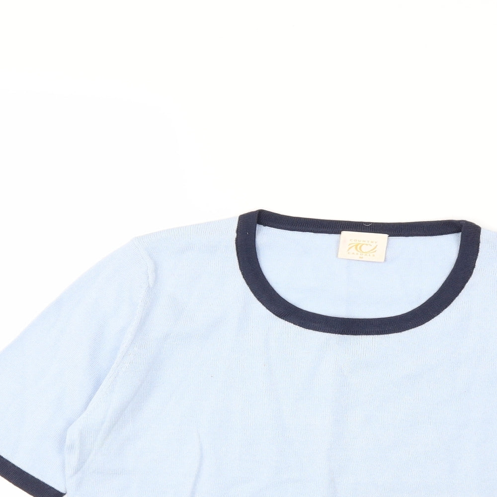 Country Casuals Womens Blue Striped Knit Pullover Jumper Size M