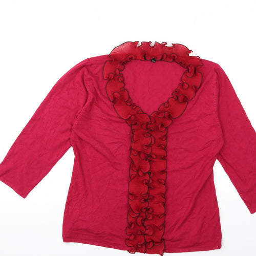 STEVEN Y Womens Pink  Knit Cardigan Jumper Size L
