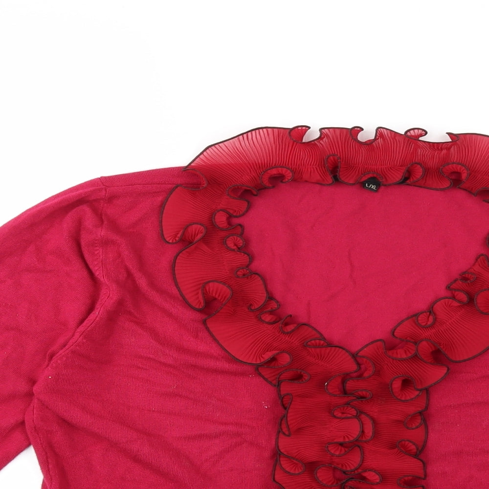 STEVEN Y Womens Pink  Knit Cardigan Jumper Size L