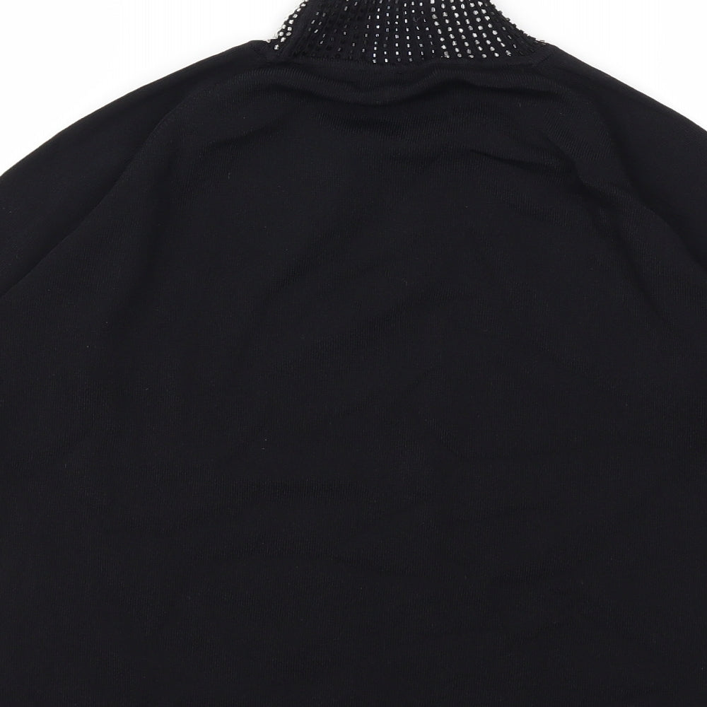 Claudia C Womens Black  Knit Pullover Jumper Size L