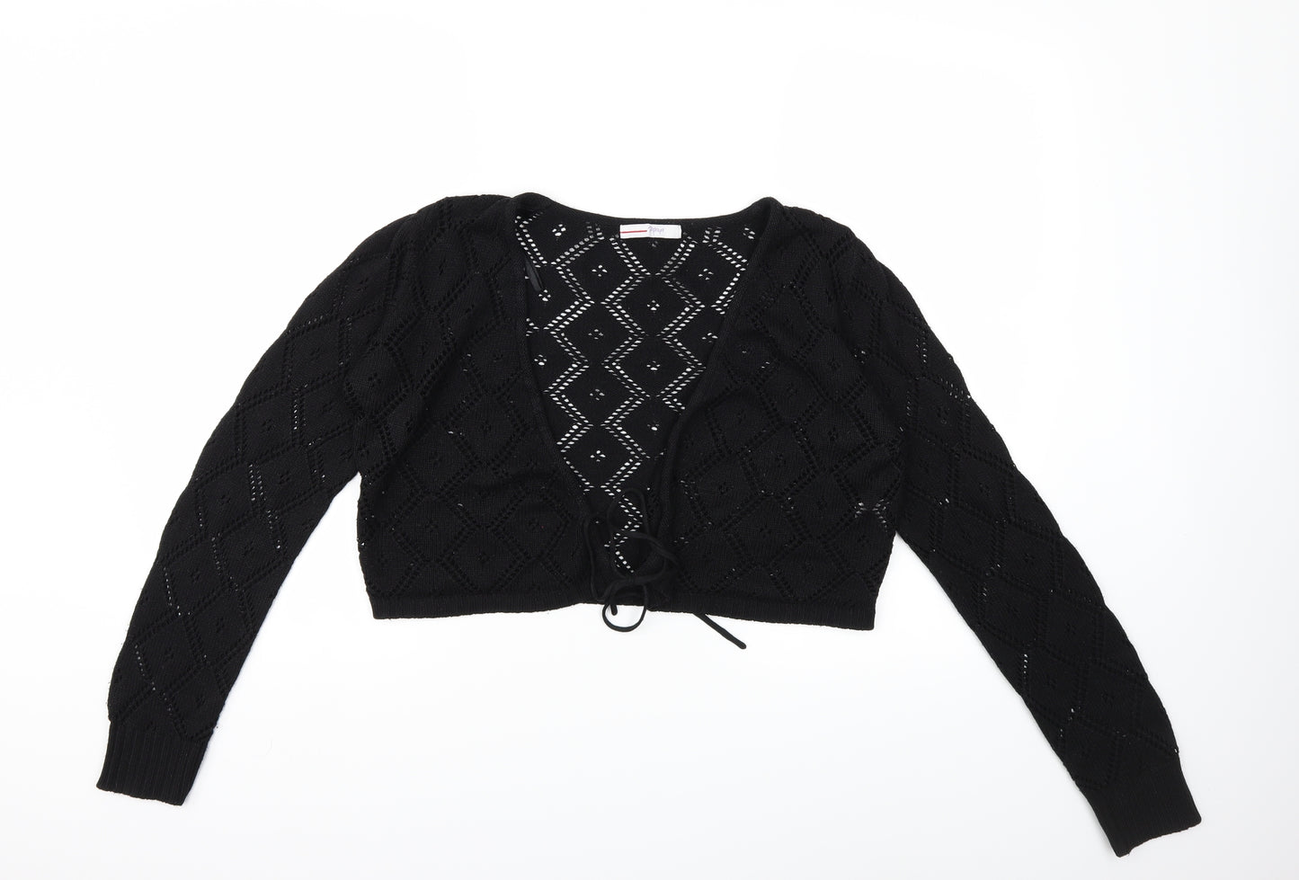 Papaya Womens Black  Knit Cardigan Jumper Size 14