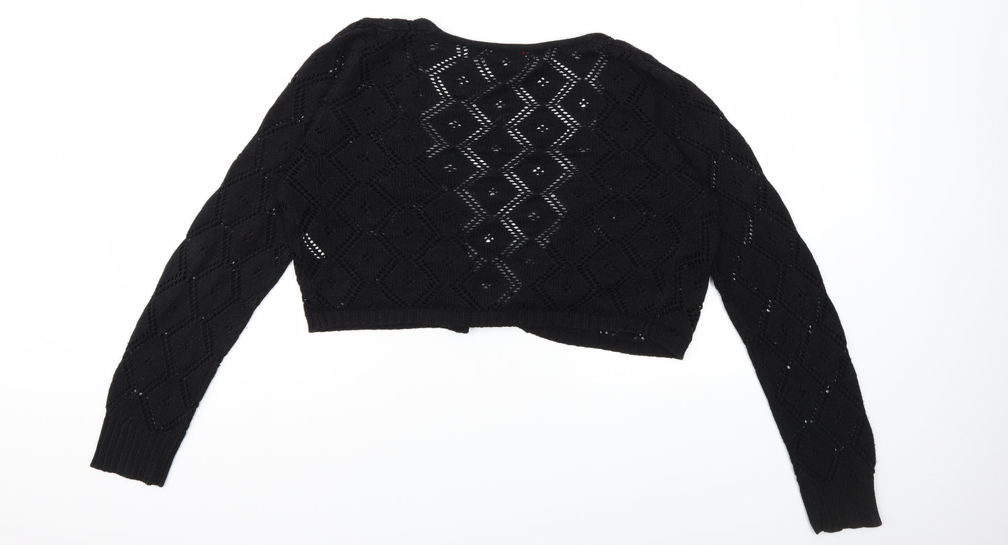 Papaya Womens Black  Knit Cardigan Jumper Size 14