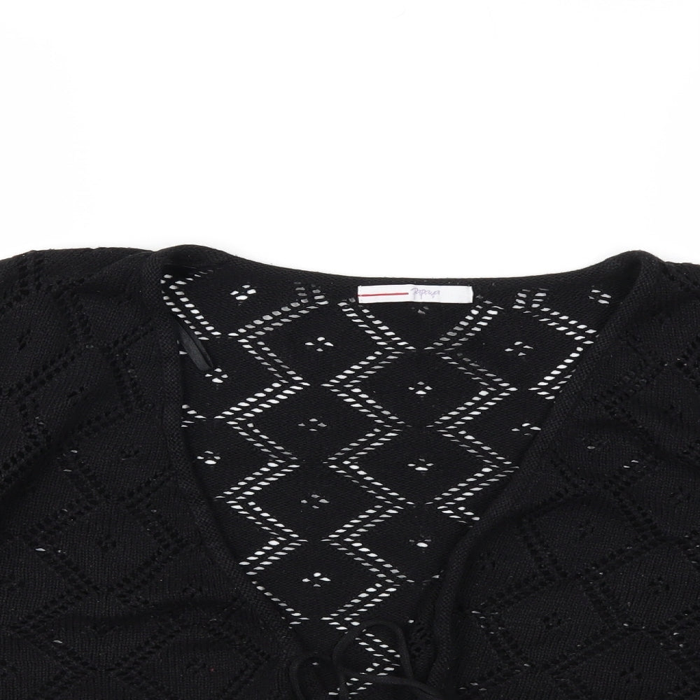 Papaya Womens Black  Knit Cardigan Jumper Size 14