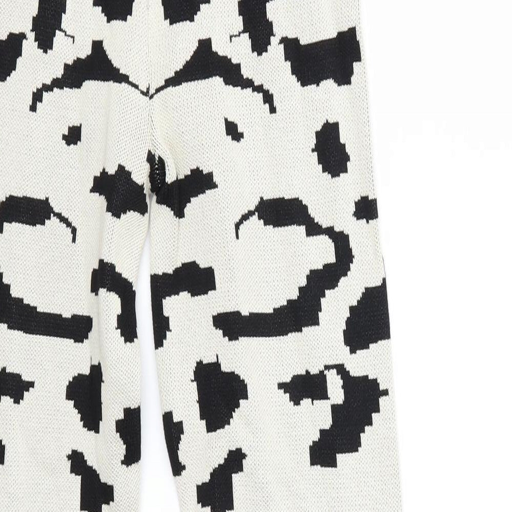 EMMA & ASHLEY Womens Beige Animal Print Knit Carrot Leggings Size L L28 in