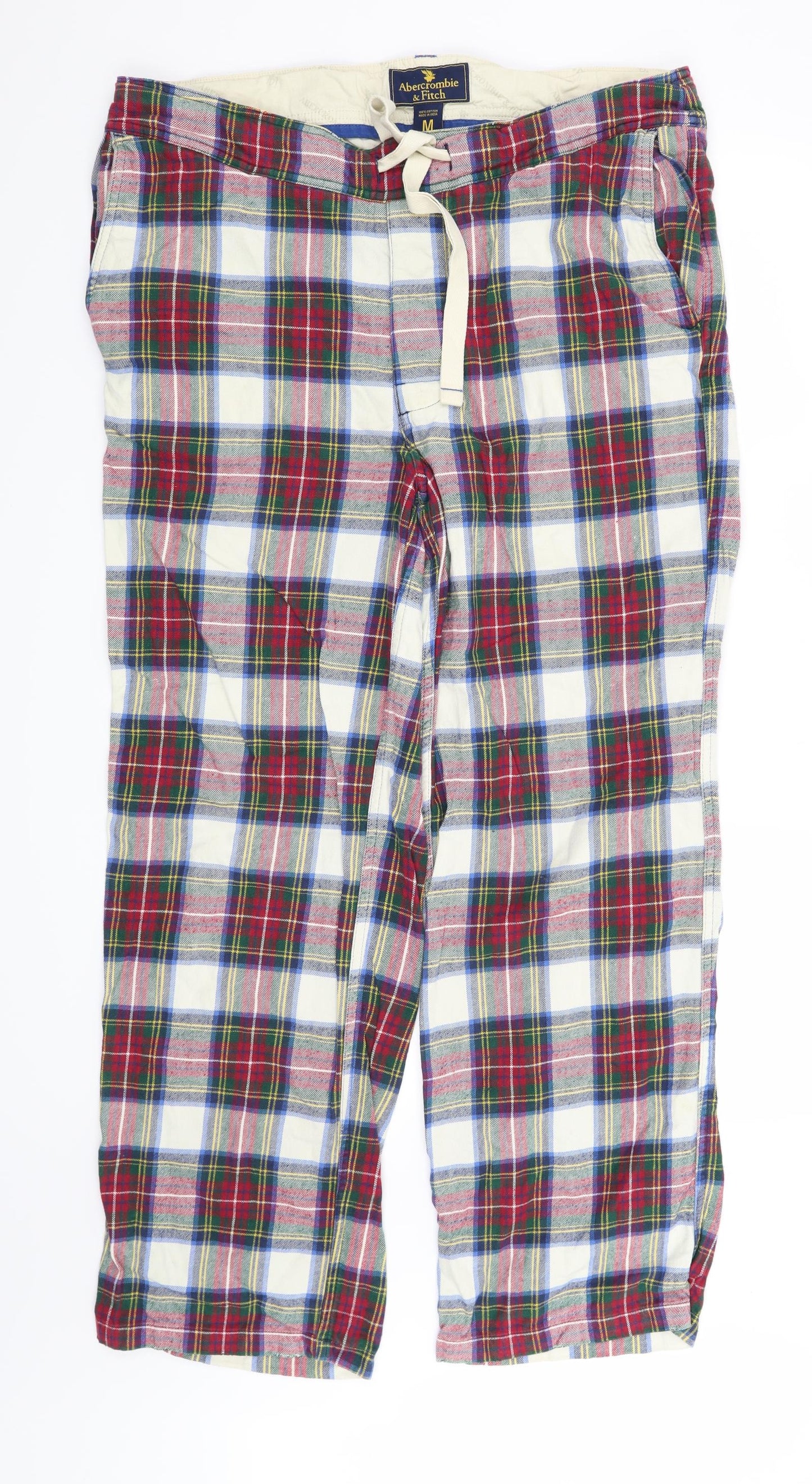 Abercrombie & Fitch Mens Red Check  Trousers  Size M L31 in