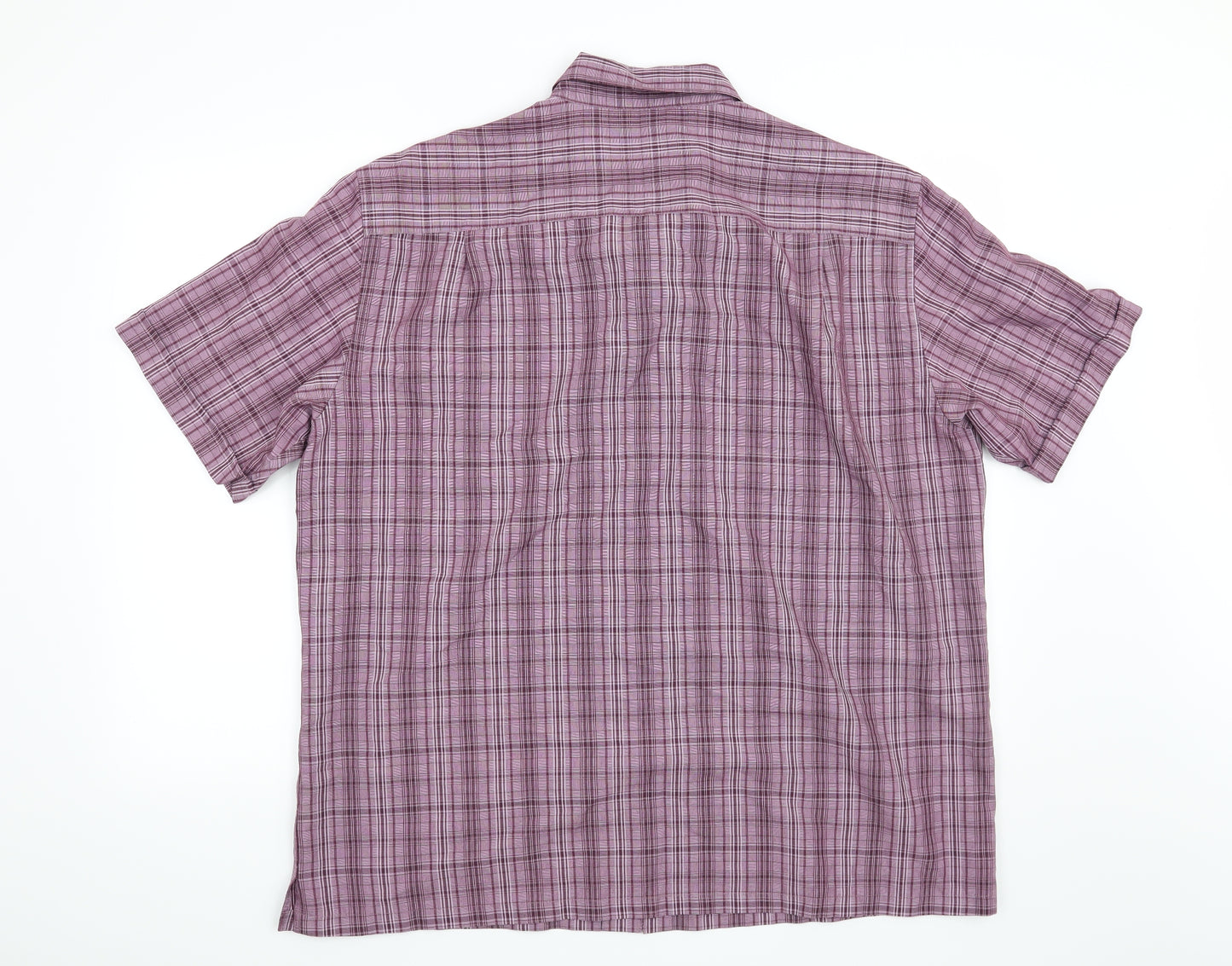 Blue Harbour Mens Purple Check   Button-Up Size XL