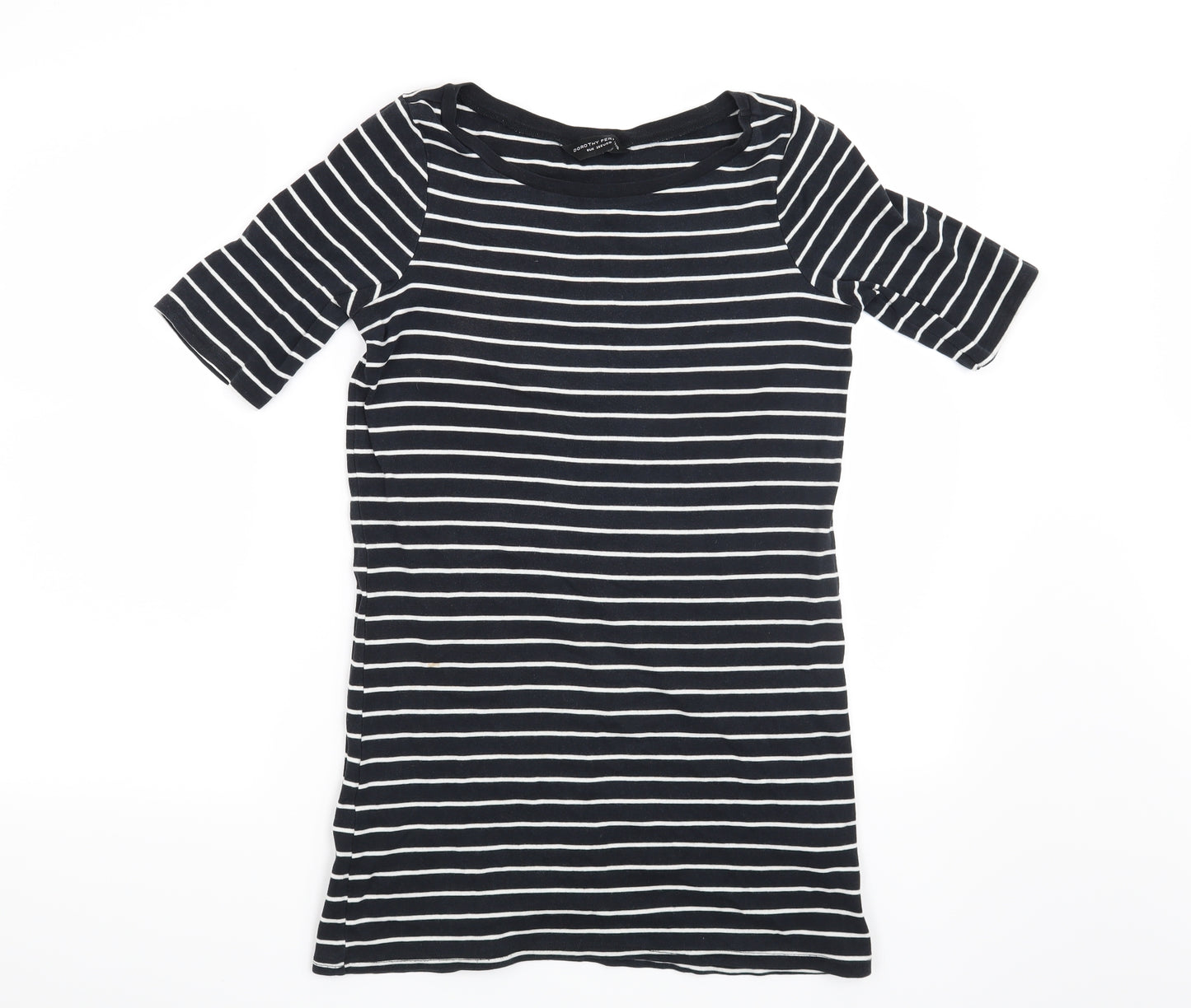 Dorothy Perkins Womens Blue Striped  Basic T-Shirt Size 8