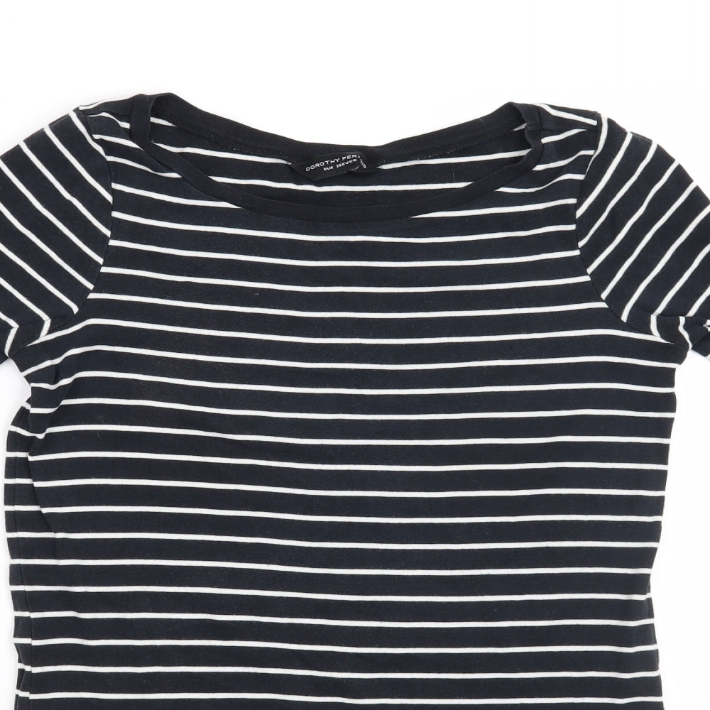 Dorothy Perkins Womens Blue Striped  Basic T-Shirt Size 8