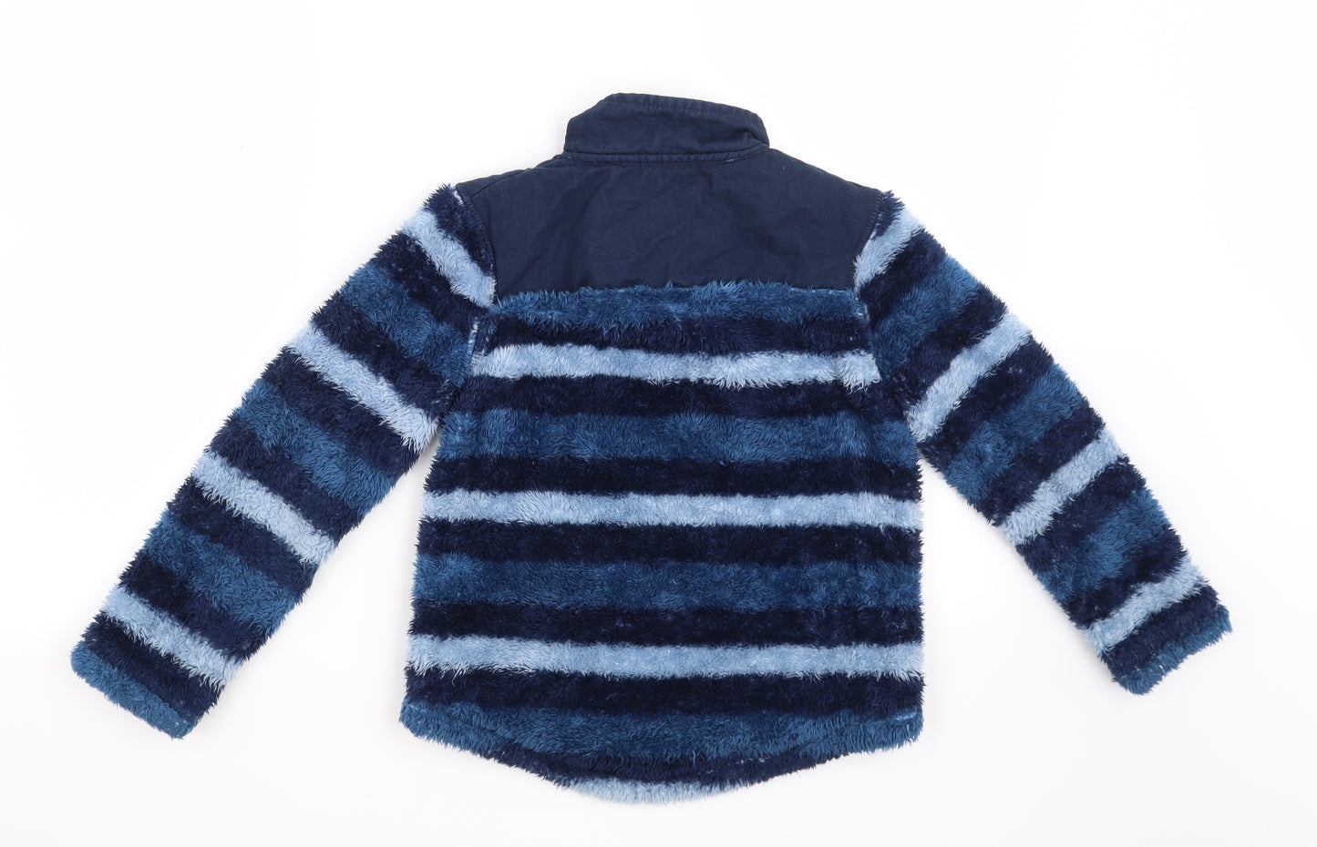 Weird Fish Girls Blue Striped  Pullover Sweatshirt Size 7-8 Years
