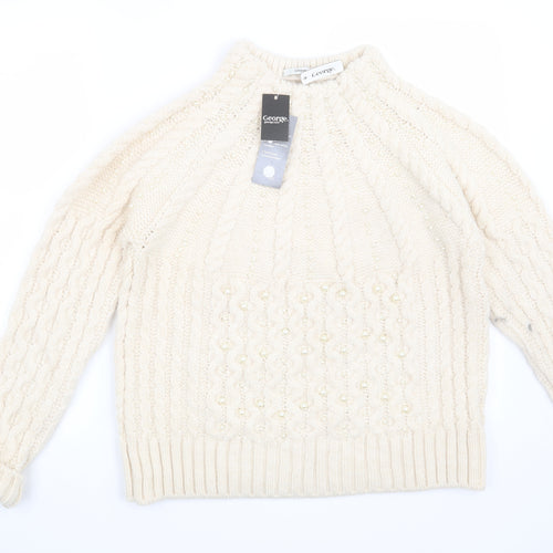 George Womens Beige   Pullover Jumper Size M
