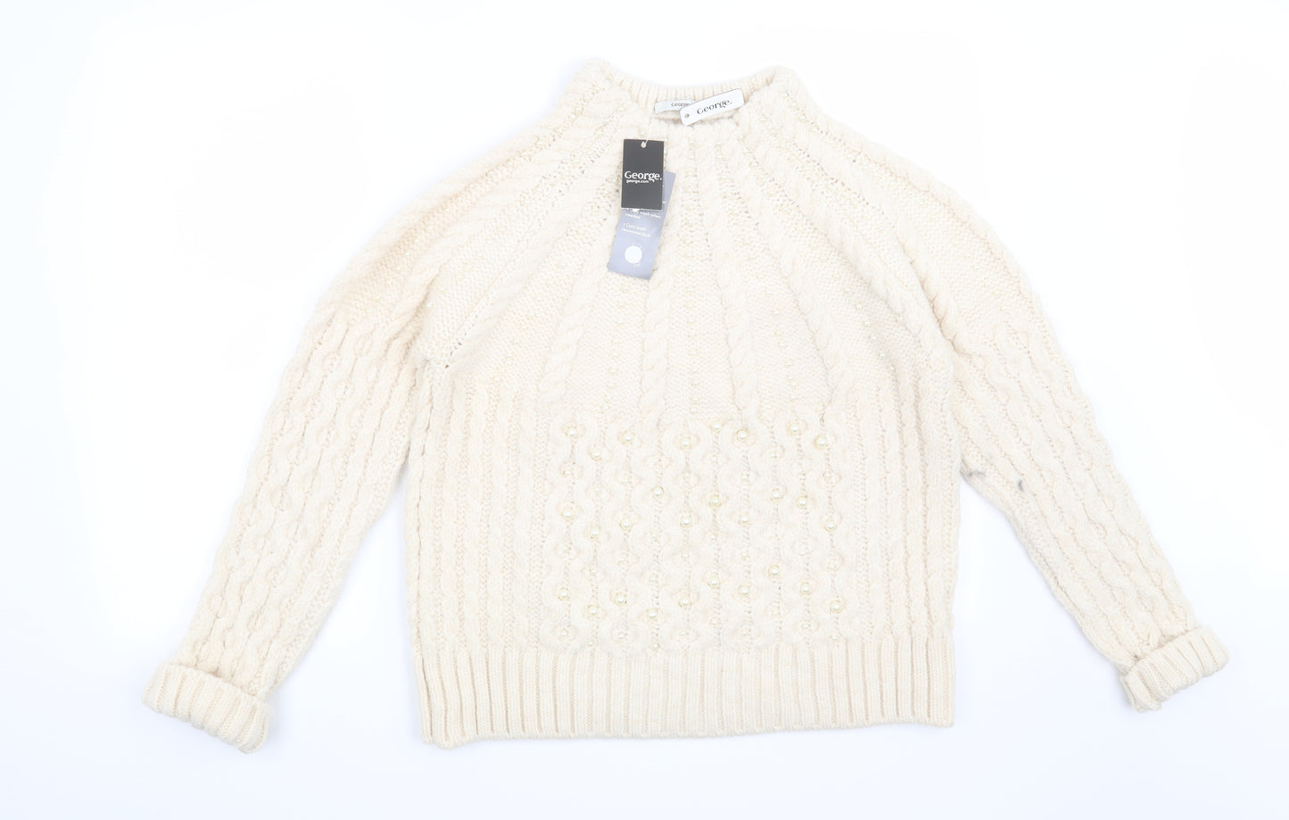 George Womens Beige   Pullover Jumper Size M