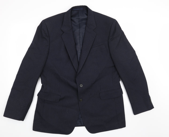 Grendale Mens Blue Striped  Jacket Blazer Size 42