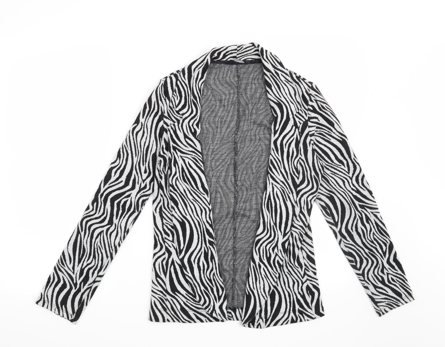 George Womens Black Animal Print  Jacket Blazer Size 12