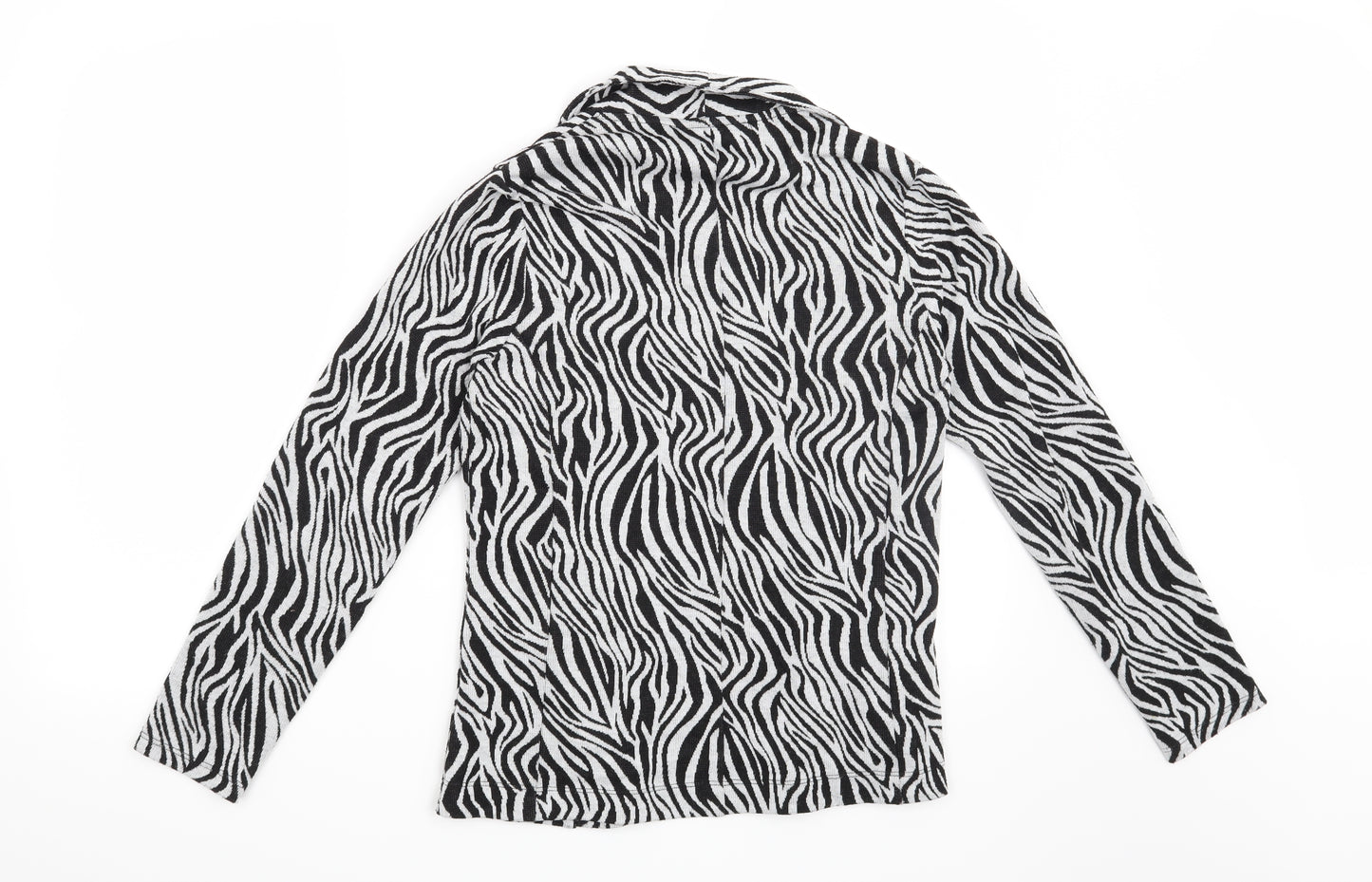 George Womens Black Animal Print  Jacket Blazer Size 12