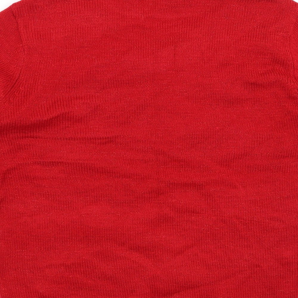 Peacocks Womens Red   Pullover Jumper Size M  - Christmas Reindeer