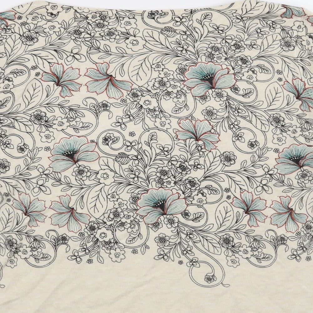 M&Co Womens Beige Floral  Pullover Jumper Size 14