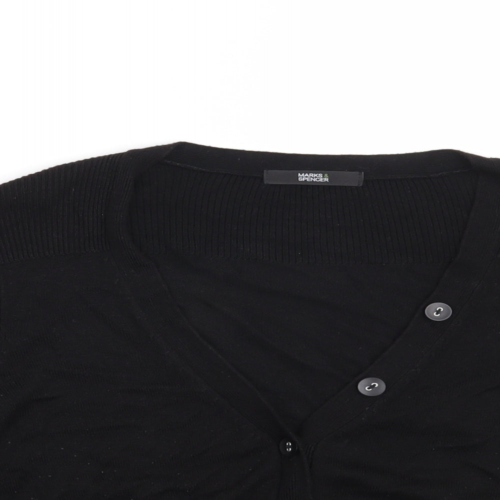 Marks and Spencer Womens Black   Cardigan Jumper Size 12