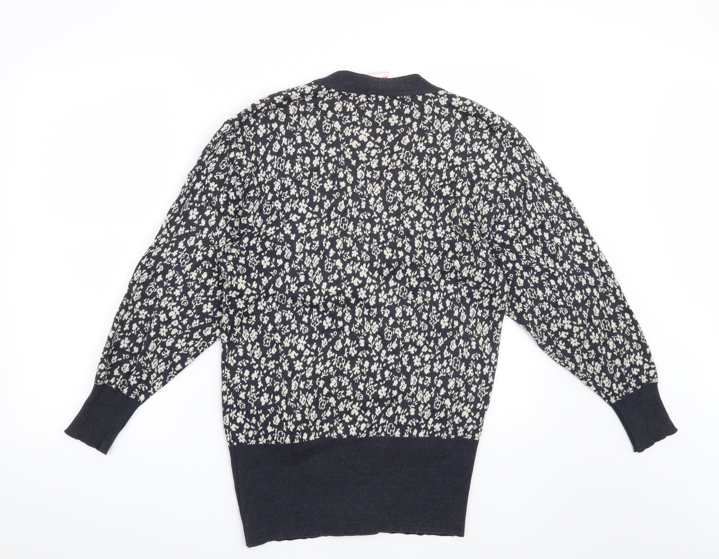 Mondi Womens Blue Floral  Cardigan Jumper Size 8