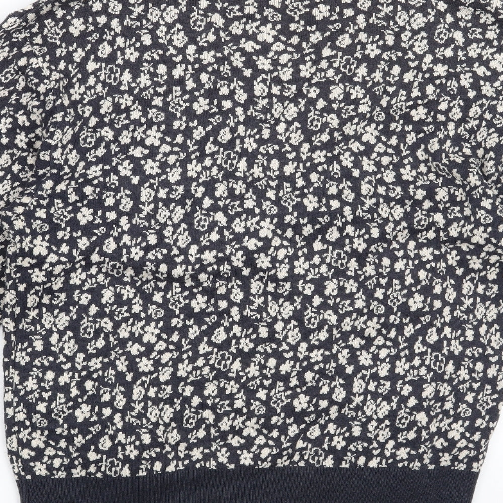 Mondi Womens Blue Floral  Cardigan Jumper Size 8