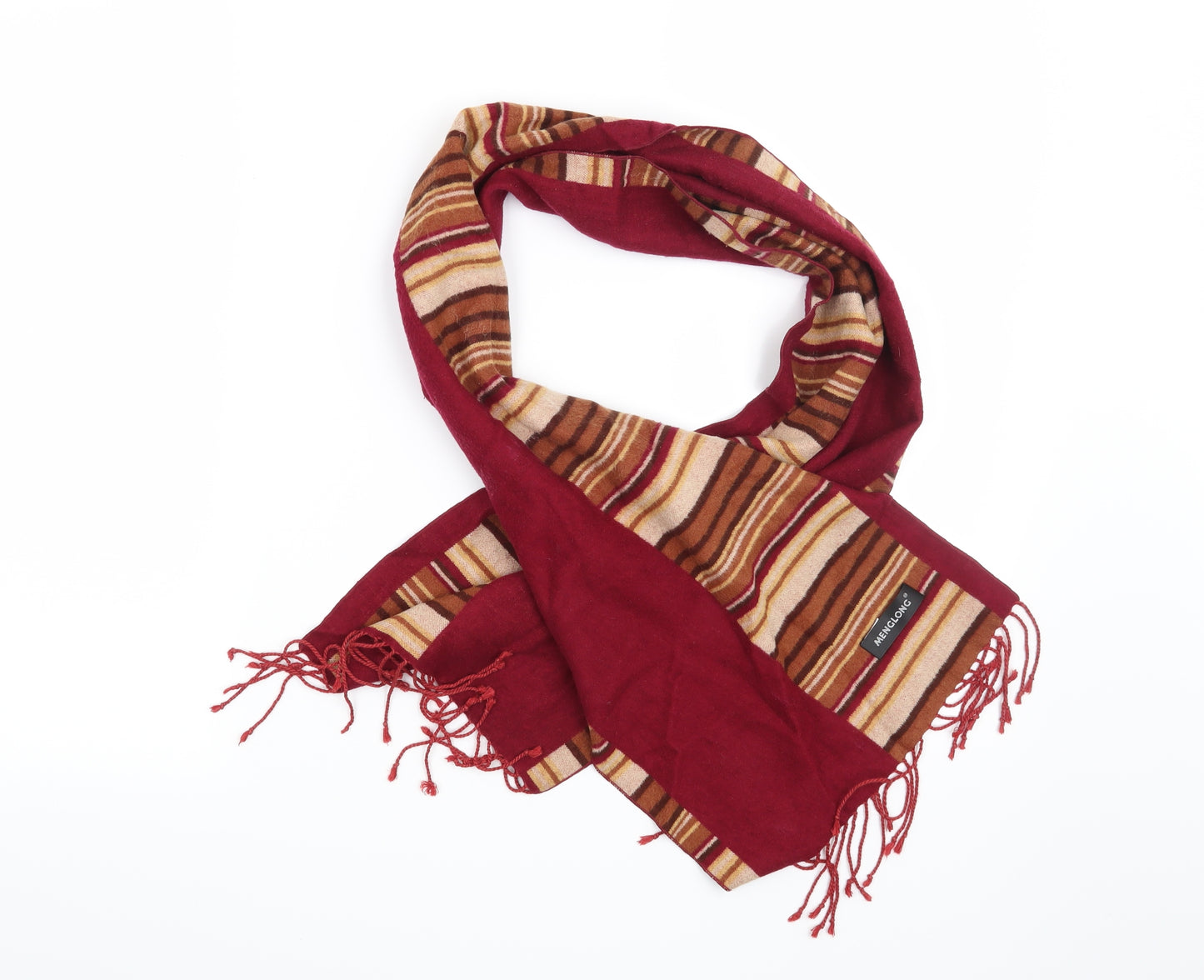 Preworn Womens Red Striped   Scarf