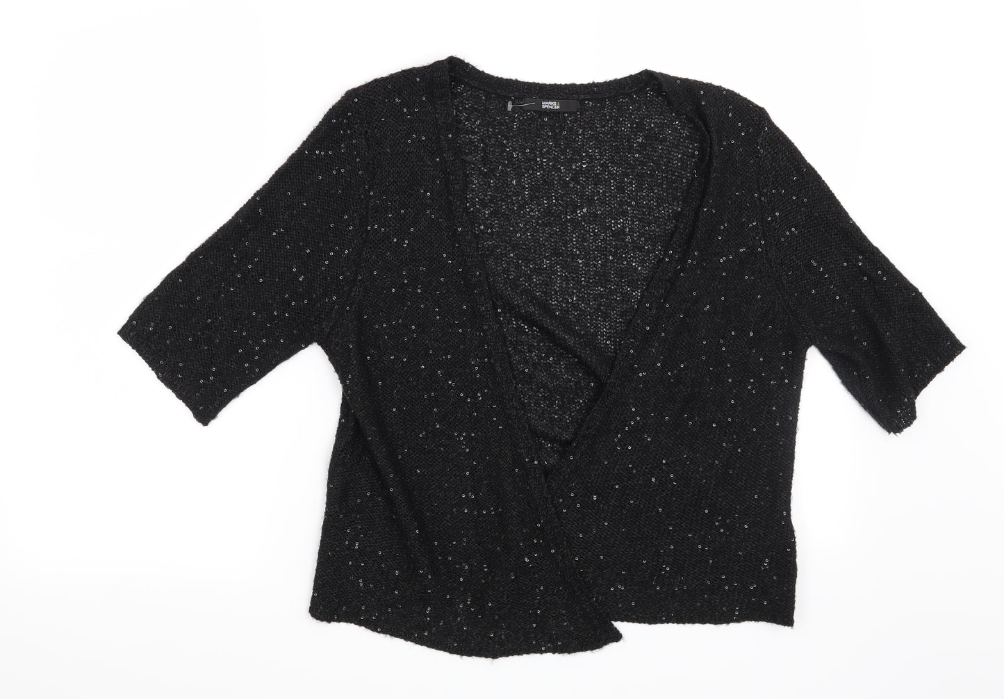 Marks and Spencer Womens Black   Cardigan Jumper Size 16