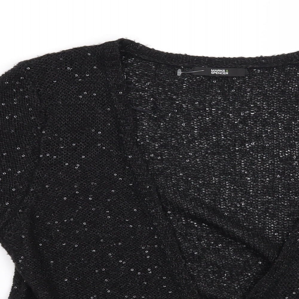 Marks and Spencer Womens Black   Cardigan Jumper Size 16