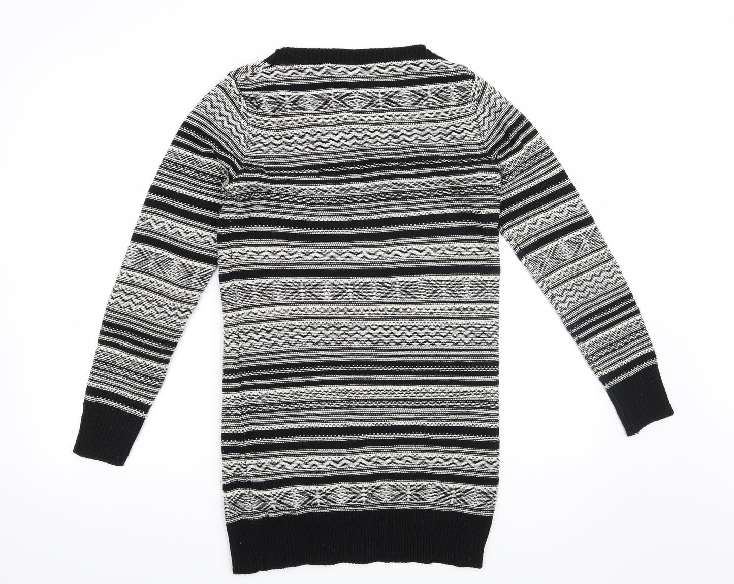 New Look Womens White Striped  Pullover Jumper Size 12