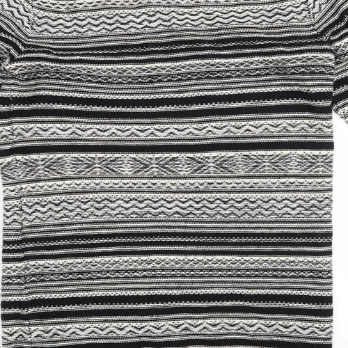 New Look Womens White Striped  Pullover Jumper Size 12