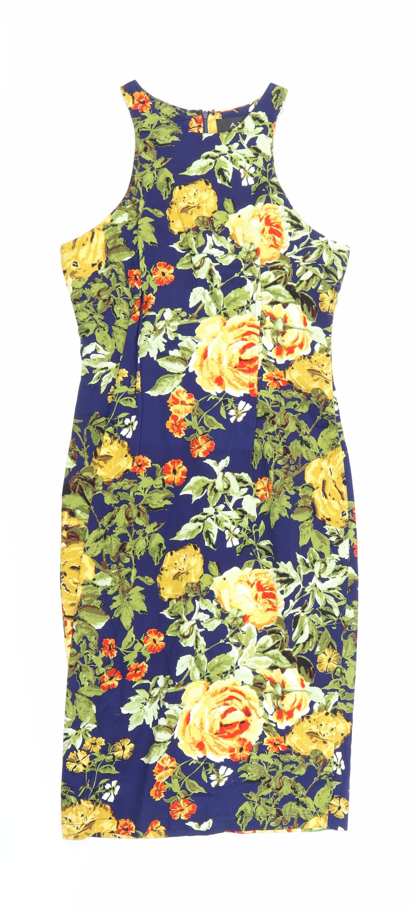 AX Paris Womens Blue Floral  A-Line  Size 10