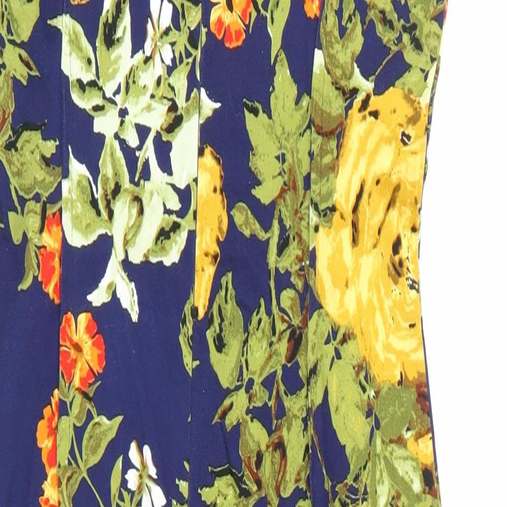 AX Paris Womens Blue Floral  A-Line  Size 10