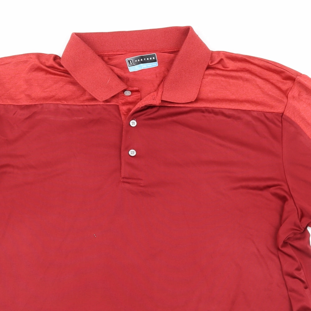 PGA TOUR Mens Red   Basic Polo Size 2XL