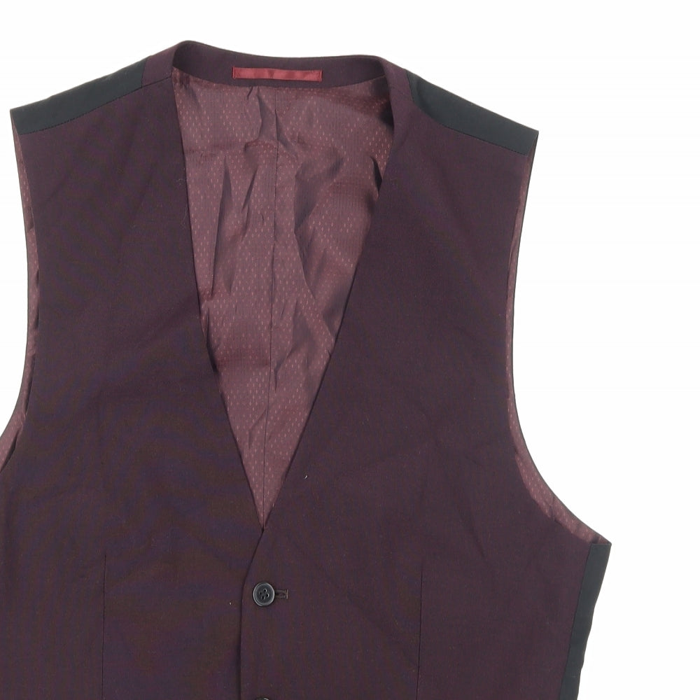 Preworn Mens Purple   Jacket Suit Waistcoat Size 36