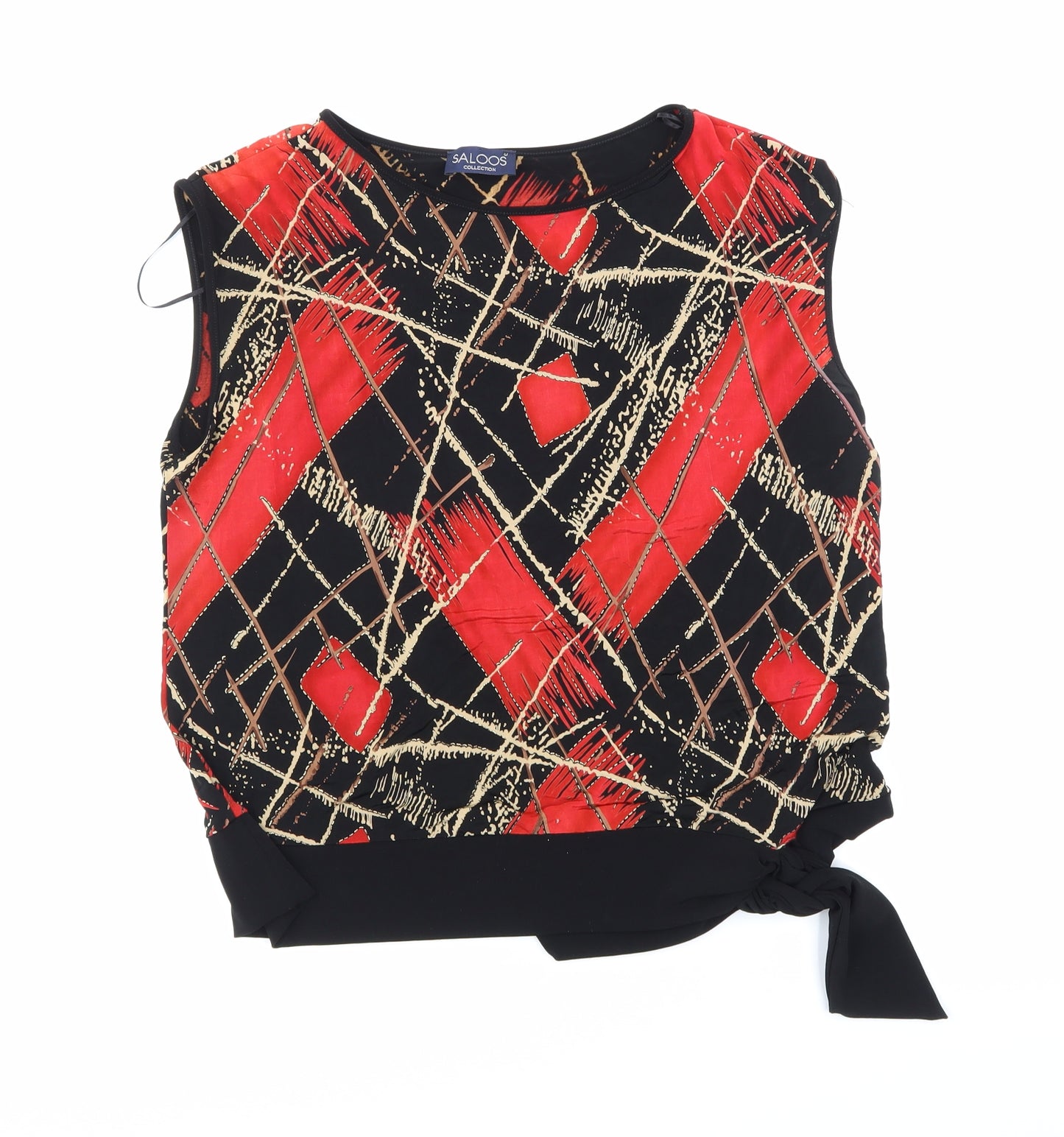 Saloos Womens Red Check  Basic Blouse Size 2XL