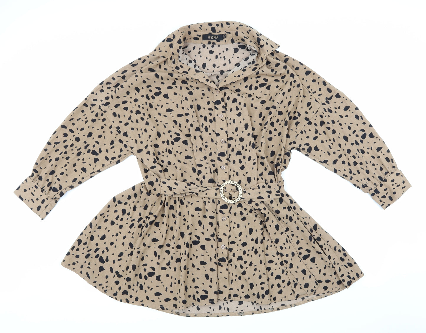 Miss Pap Womens Brown   Shirt Dress  Size 12