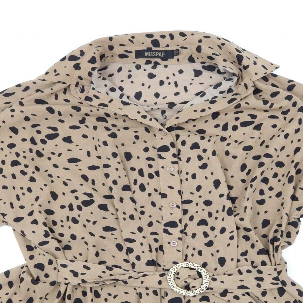 Miss Pap Womens Brown   Shirt Dress  Size 12