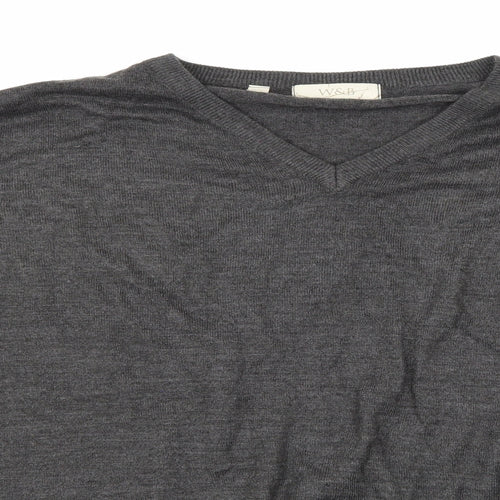 W&B Mens Grey  Knit Pullover Jumper Size 5XL