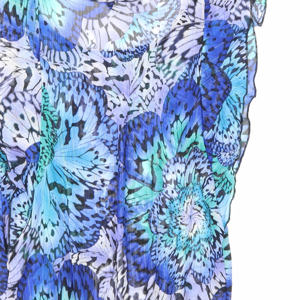 Dorothy Perkins Womens Blue Floral  Basic Blouse Size 10