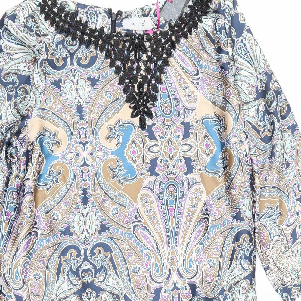 Per Una Womens Blue Paisley  A-Line  Size 14