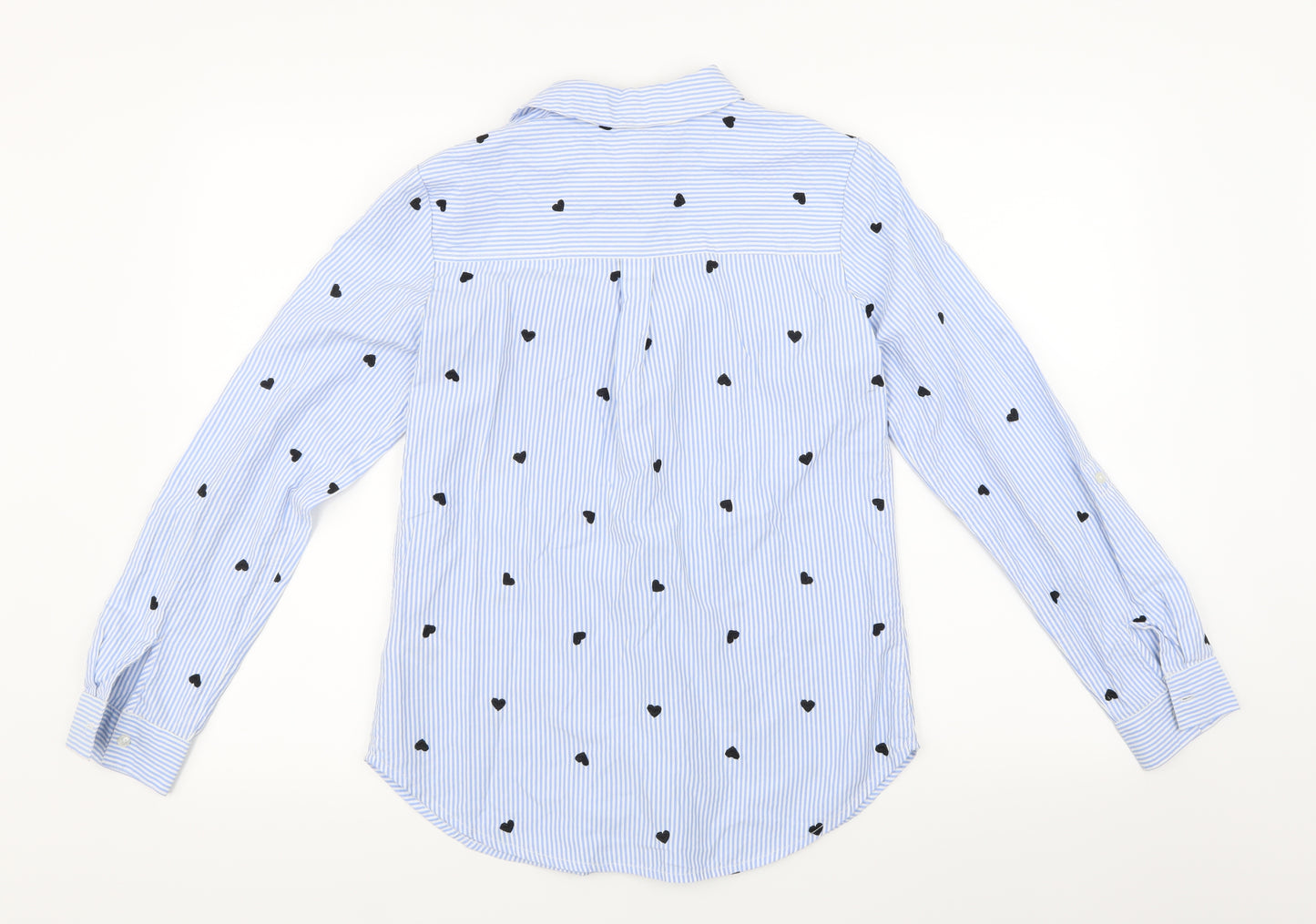 Dorothy Perkins Womens Blue Striped  Basic Button-Up Size 8