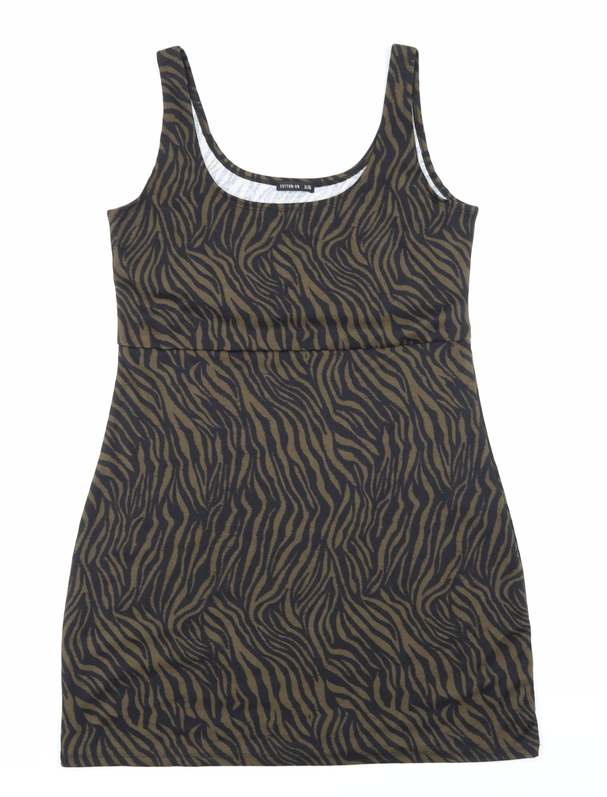 Cotton On Womens Brown Animal Print  A-Line  Size XL