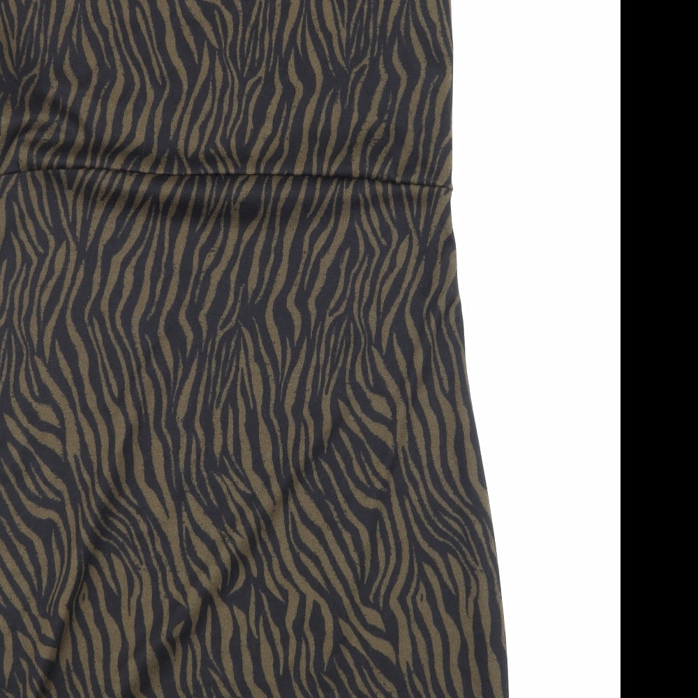 Cotton On Womens Brown Animal Print  A-Line  Size XL