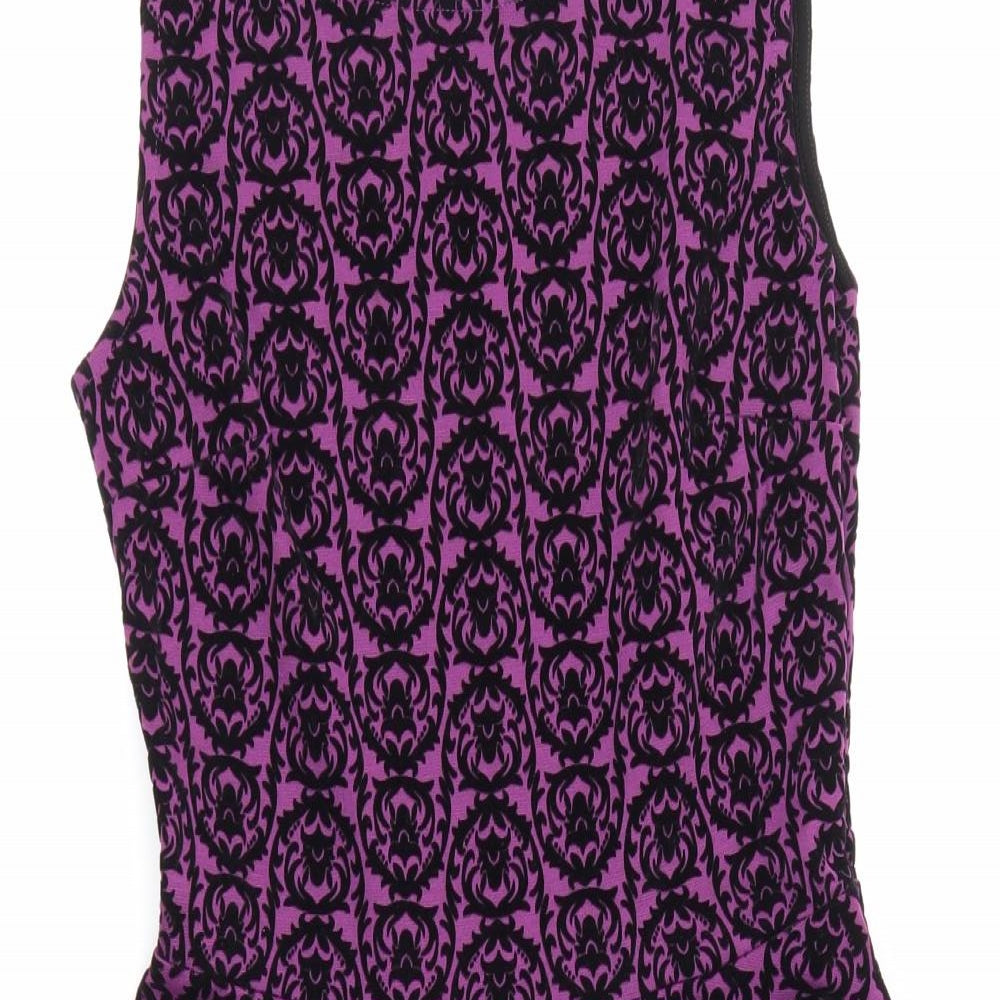Joe Browns Womens Purple Floral  A-Line  Size 10