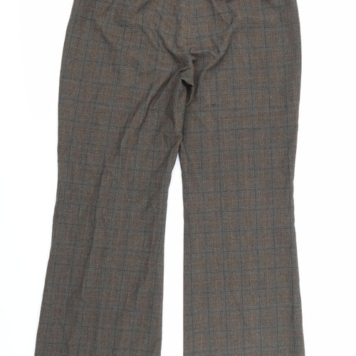 NEXT Womens Brown Check  Trousers  Size 12 L30 in