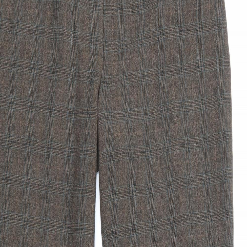 NEXT Womens Brown Check  Trousers  Size 12 L30 in