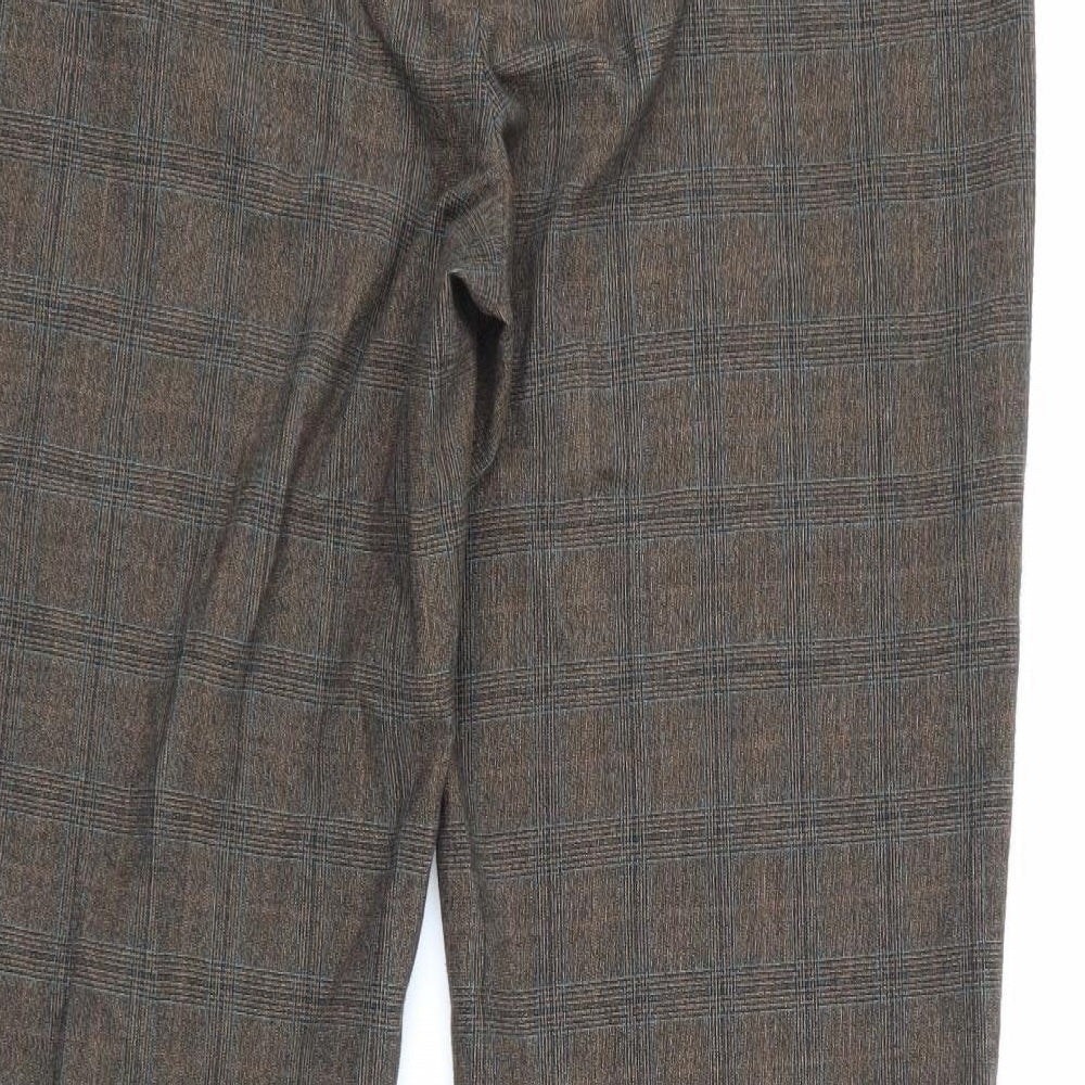 NEXT Womens Brown Check  Trousers  Size 12 L30 in