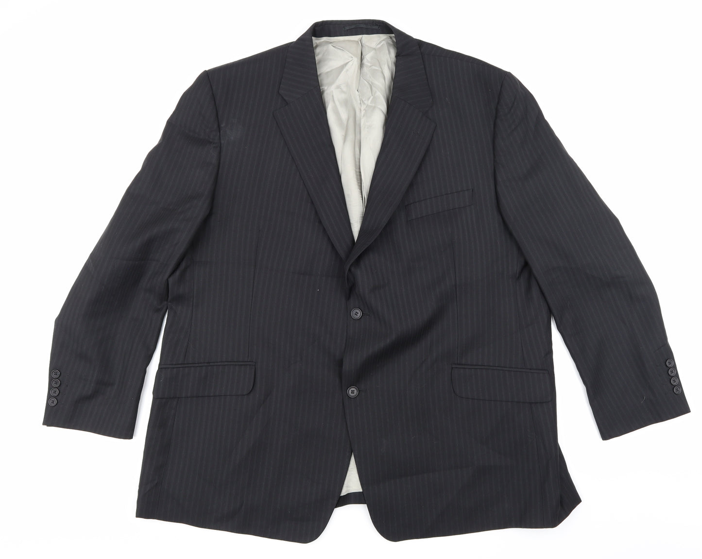Hugo James Mens Black Striped  Jacket Suit Jacket Size 52